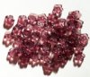 50 3x8mm Transparent Amethyst Cupped Flower Beads
